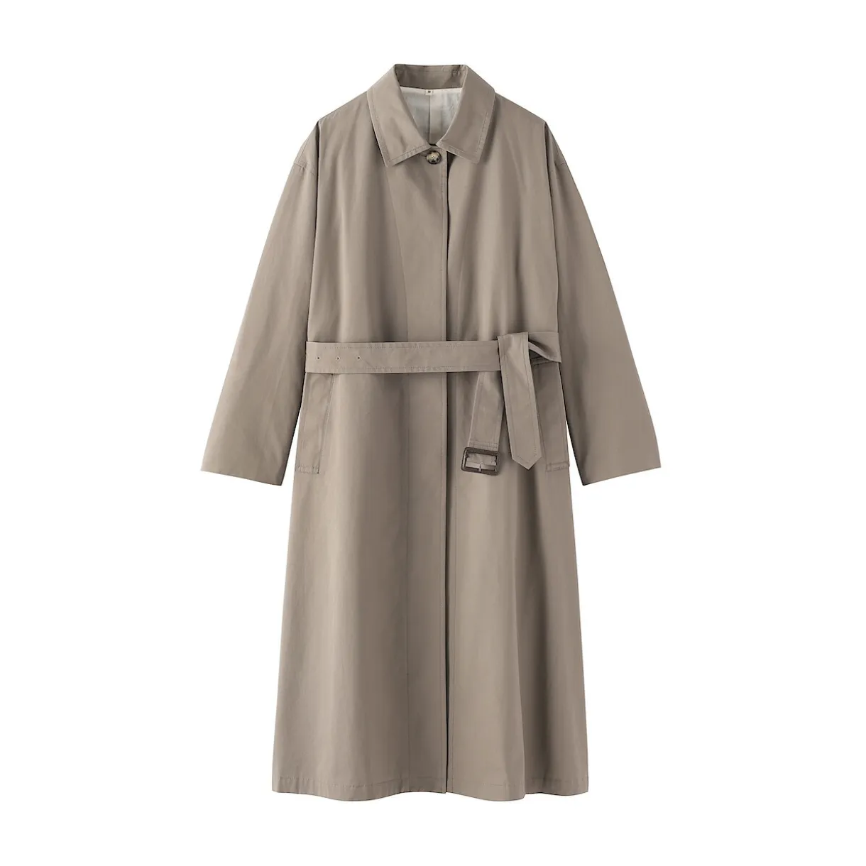 Manteau droit en coton déperlant pour femme