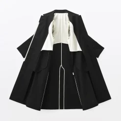 Manteau droit en coton déperlant pour femme