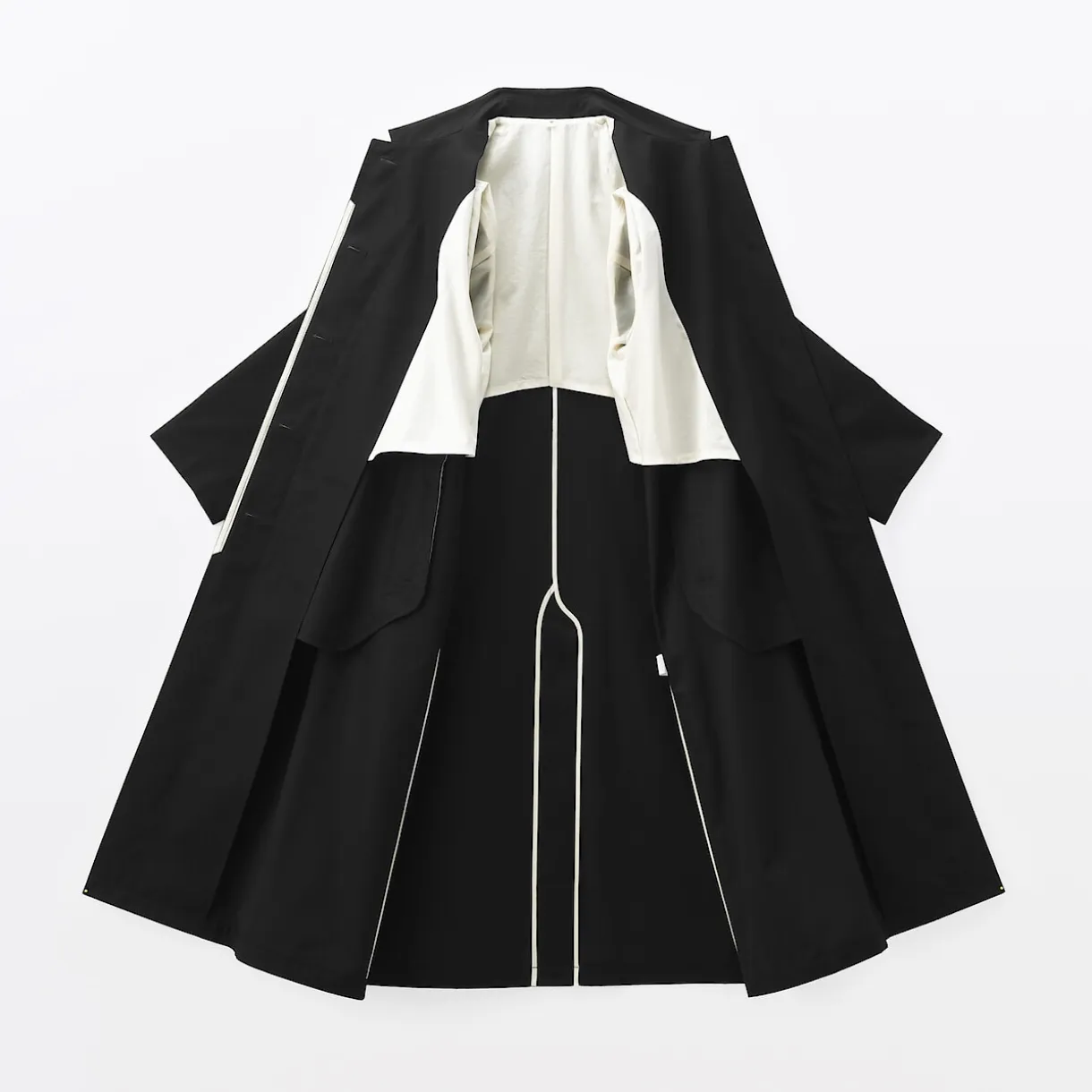 Manteau droit en coton déperlant pour femme