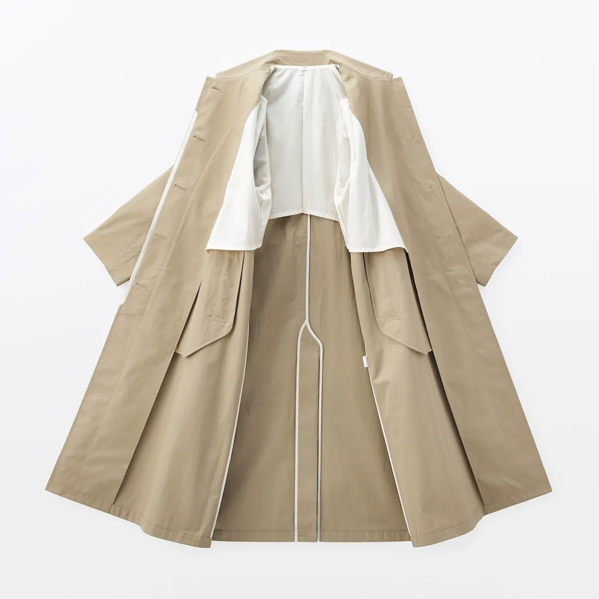 Manteau droit en coton déperlant pour femme