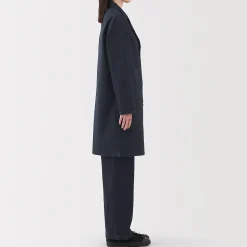 Manteau en denim mélangé kapok pour femme