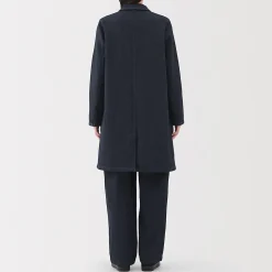 Manteau en denim mélangé kapok pour femme