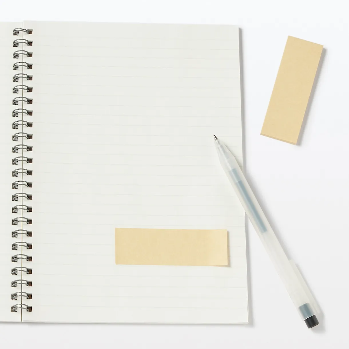 Notes autocollantes entièrement adhésives en papier kraft - Unies, lot de 2