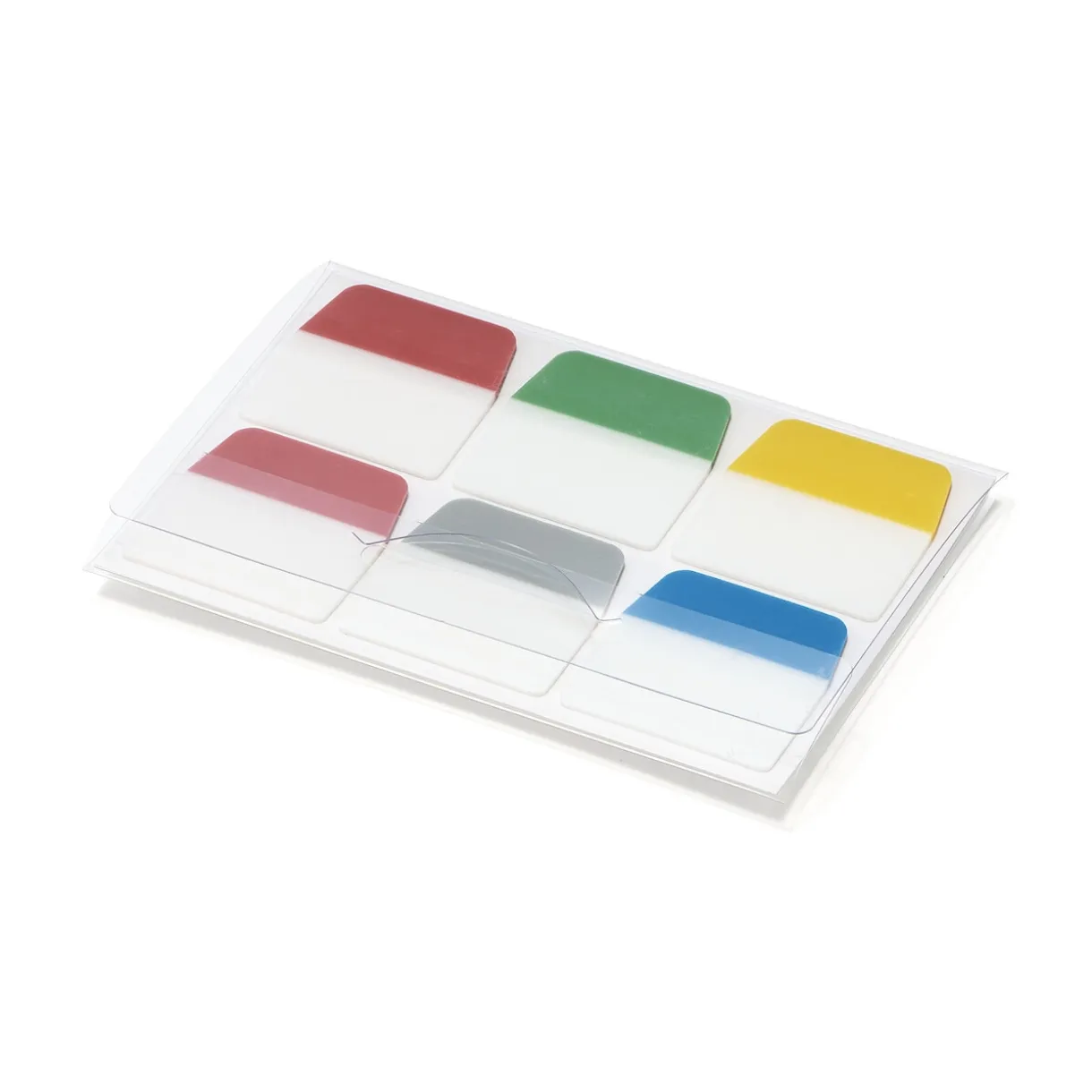 Notes autocollantes indexées transparentes ‐ 25 mm, lot de 6