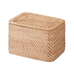 Panier avec couvercle en rotin L18X P26X H16cm