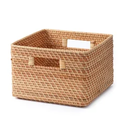 Panier carré en rotin L35X P36X H24cm