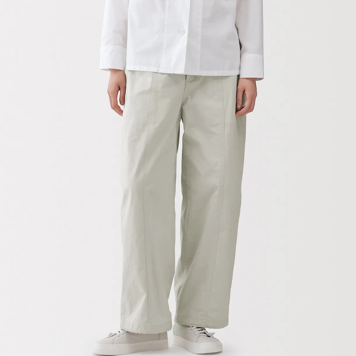 Pantalon à cordon de serrage en toile de coton léger pour femme