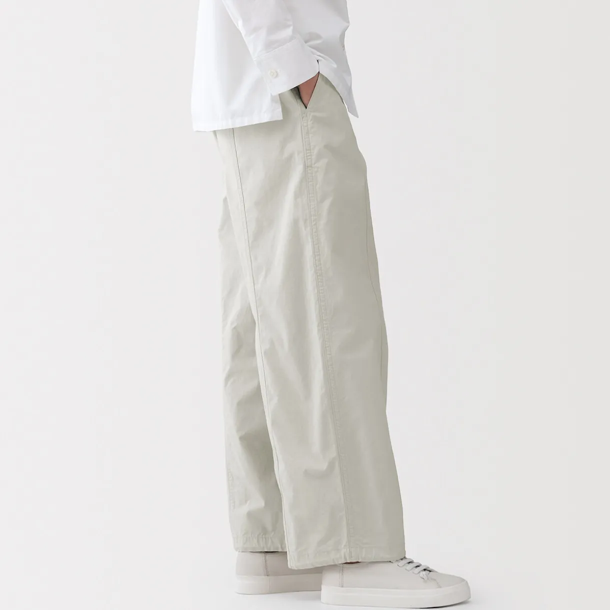 Pantalon à cordon de serrage en toile de coton léger pour femme