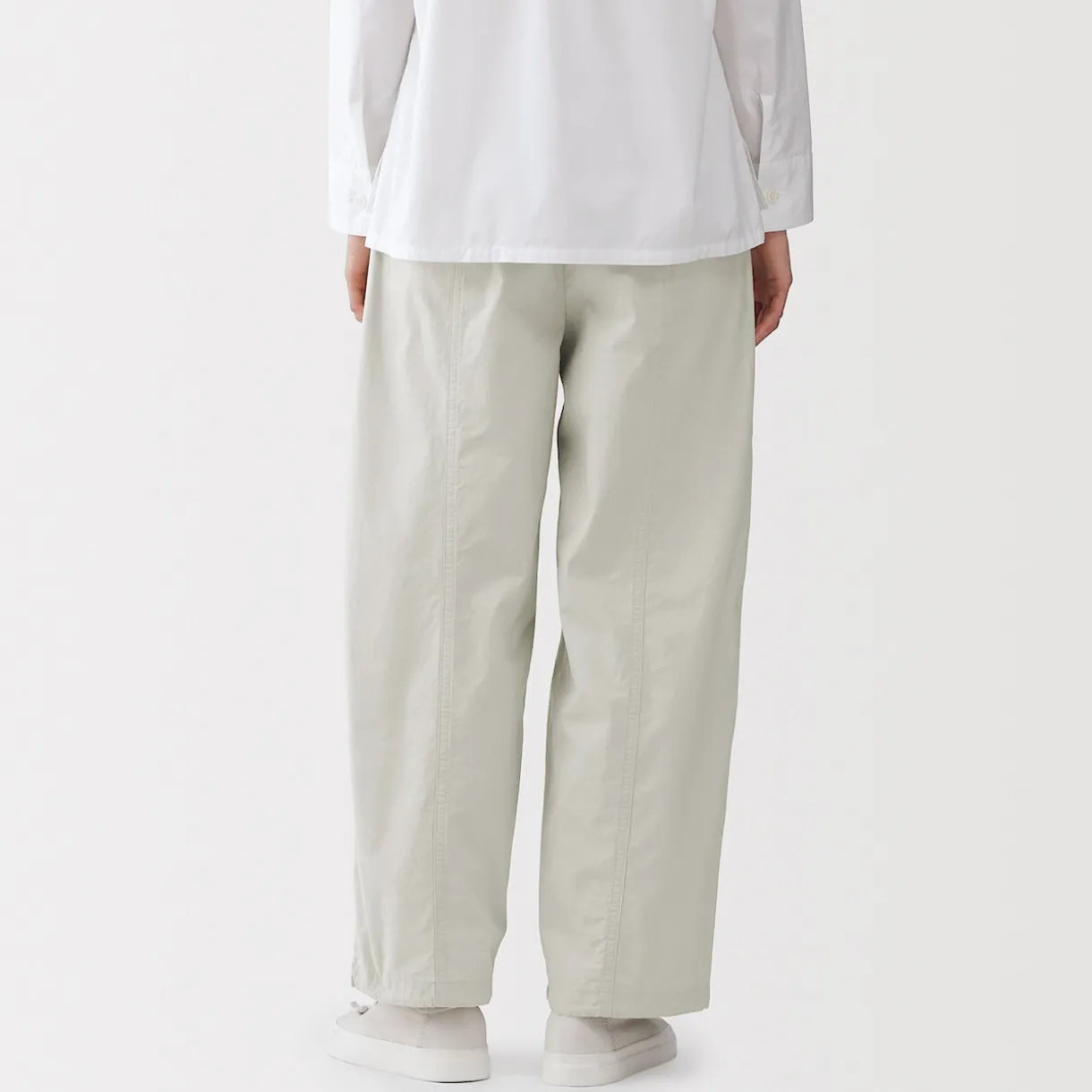 Pantalon à cordon de serrage en toile de coton léger pour femme
