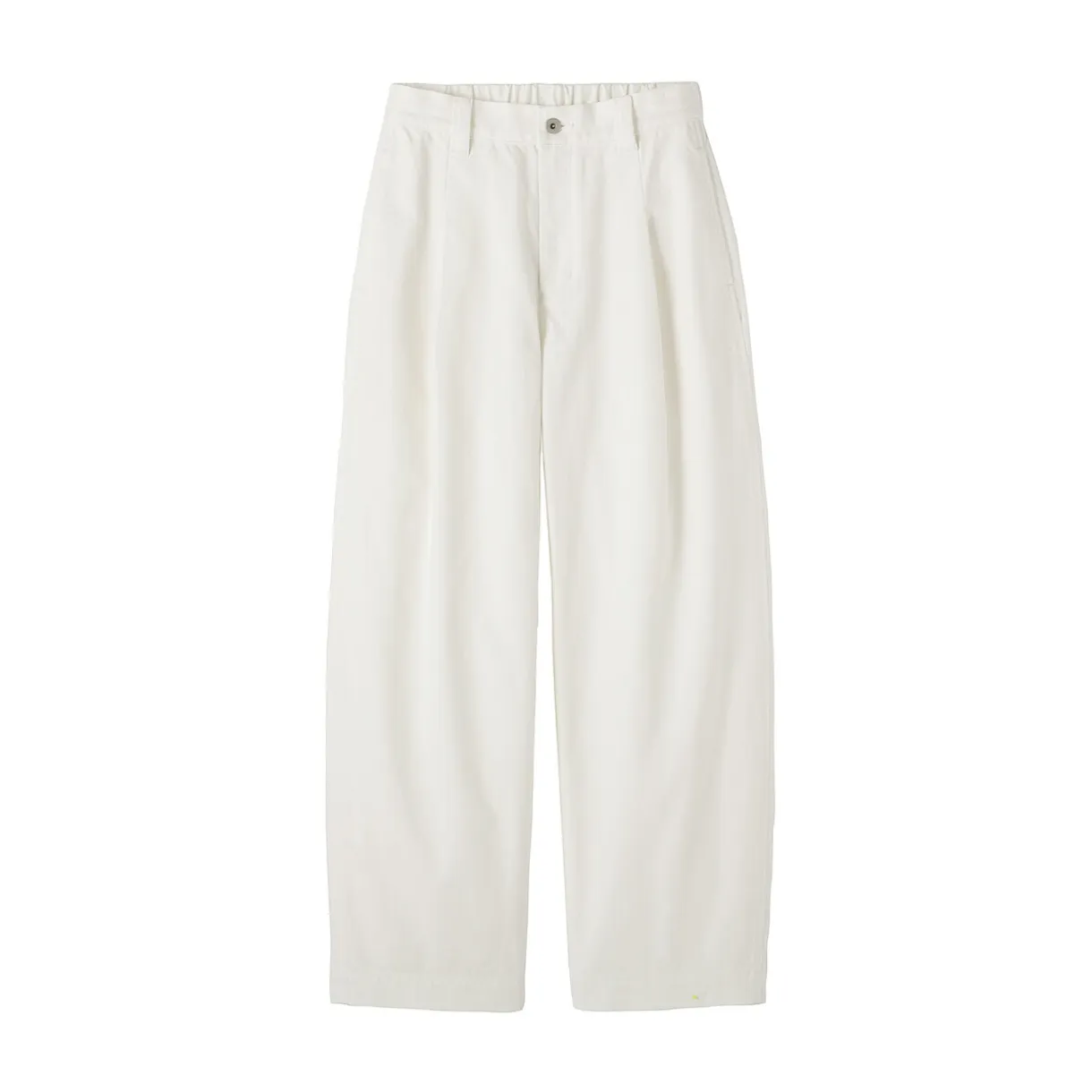 Pantalon à coupe cocon et à plis en toile de coton pour femme