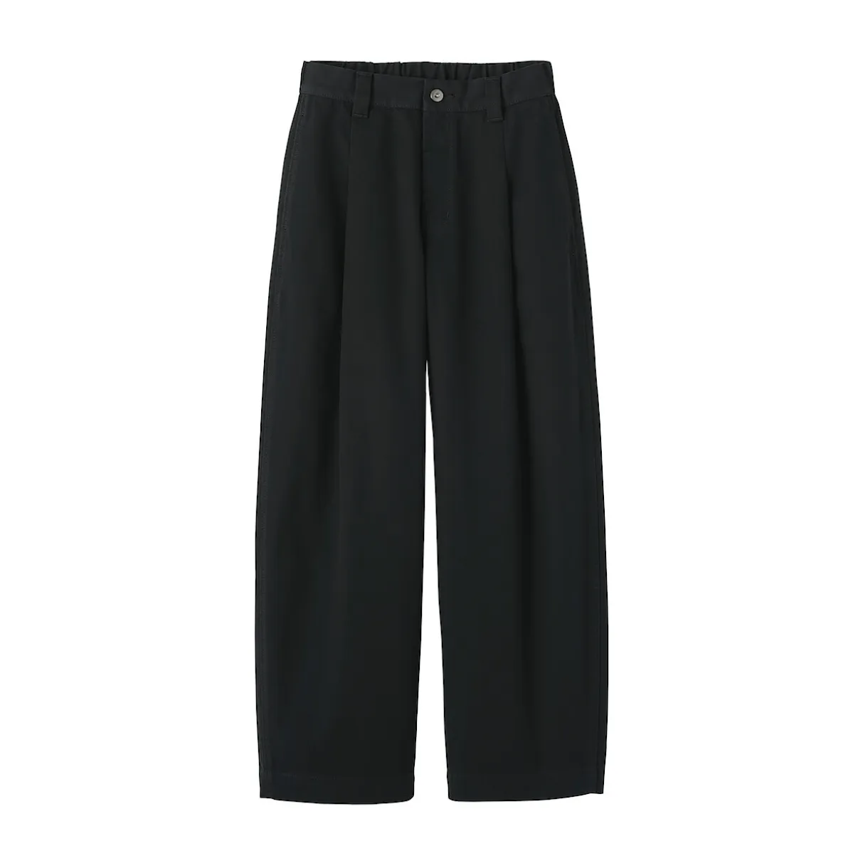 Pantalon à coupe cocon et à plis en toile de coton pour femme