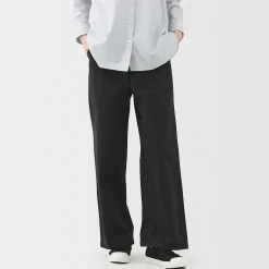 Pantalon avec motif de chevrons en coton pour femme