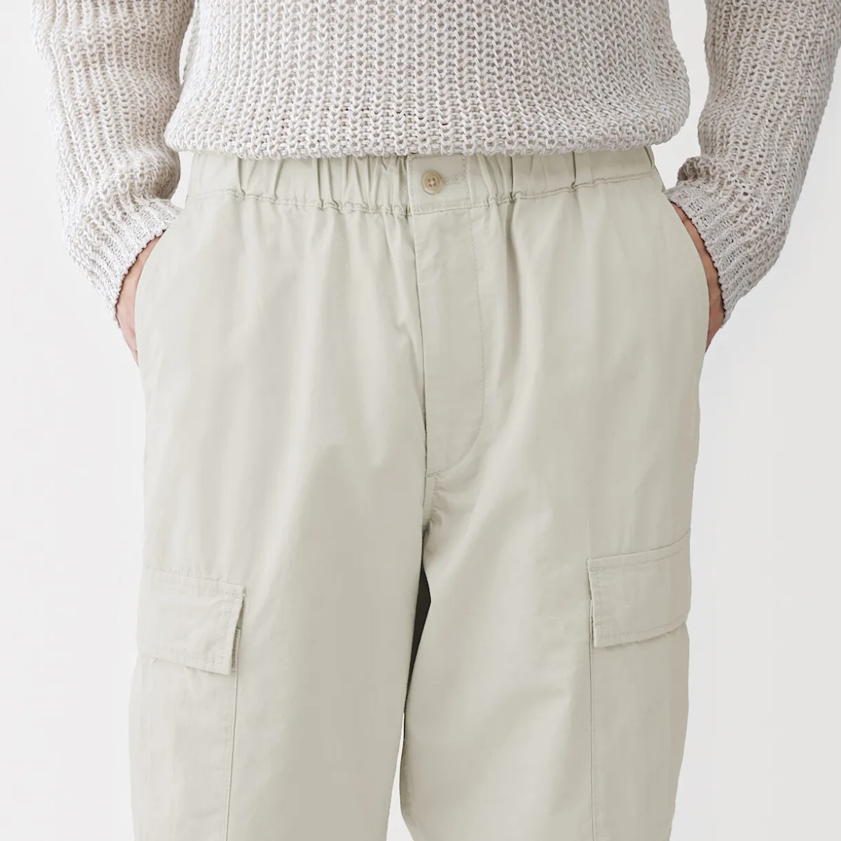 Pantalon cargo à coupe Easy Fit en toile de coton léger pour homme