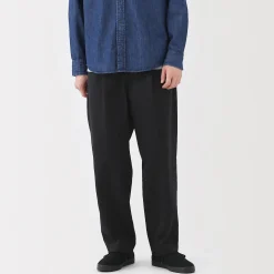 Pantalon Chino à pinces en coton stretch coupe wide homme