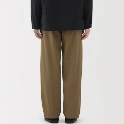 Pantalon Chino à pinces en coton stretch coupe wide homme