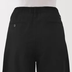 Pantalon chino long à pinces en coton coupe large pour femme