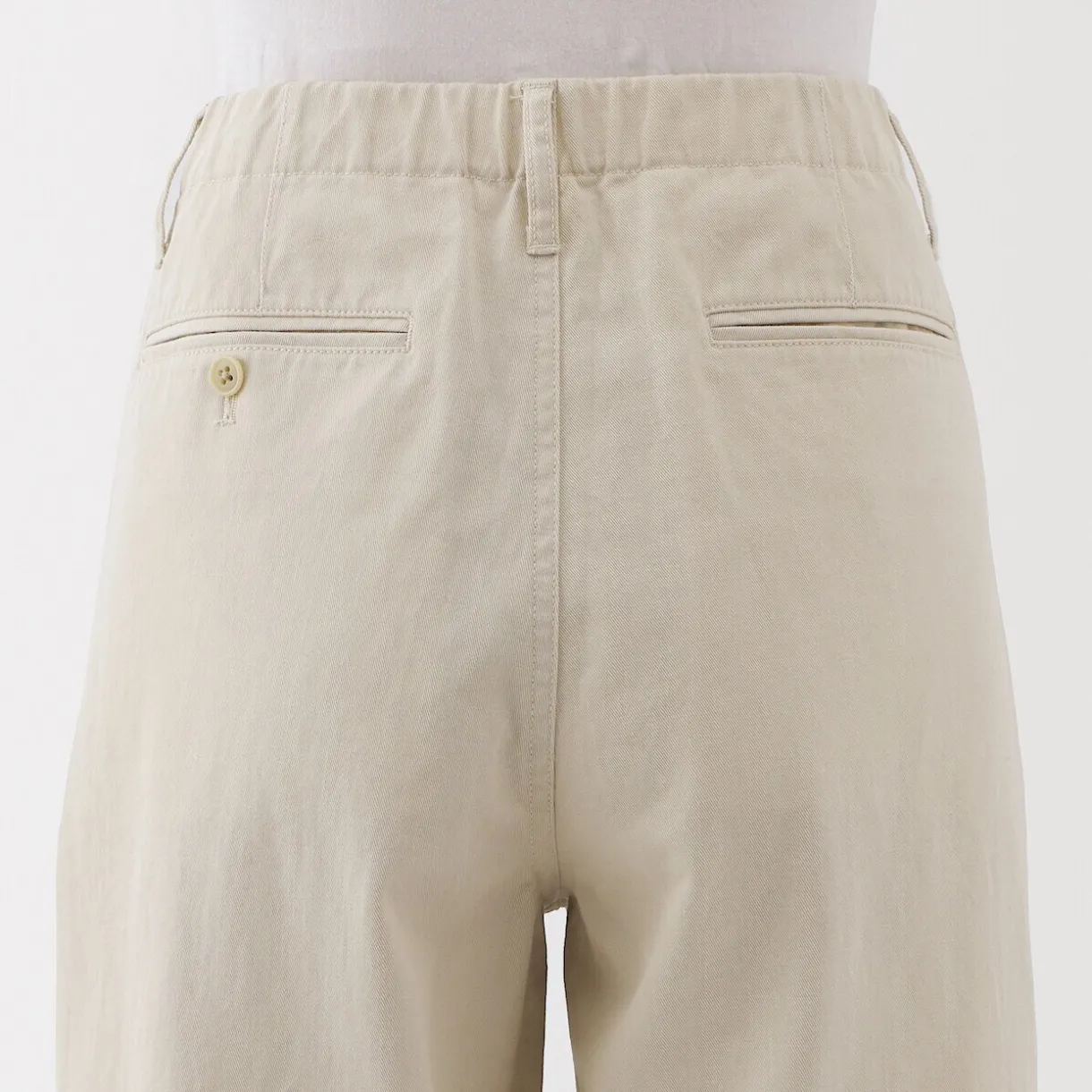 Pantalon chino long à pinces en coton coupe large pour femme