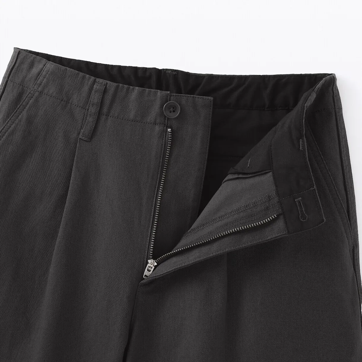 Pantalon chino long à pinces en coton coupe large pour femme