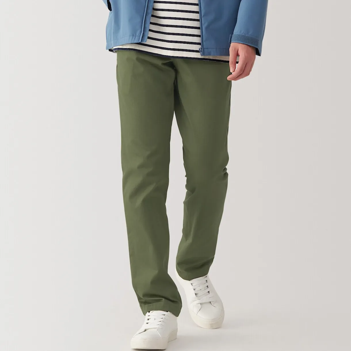 Pantalon Chino long en coton stretch coupe slim pour homme