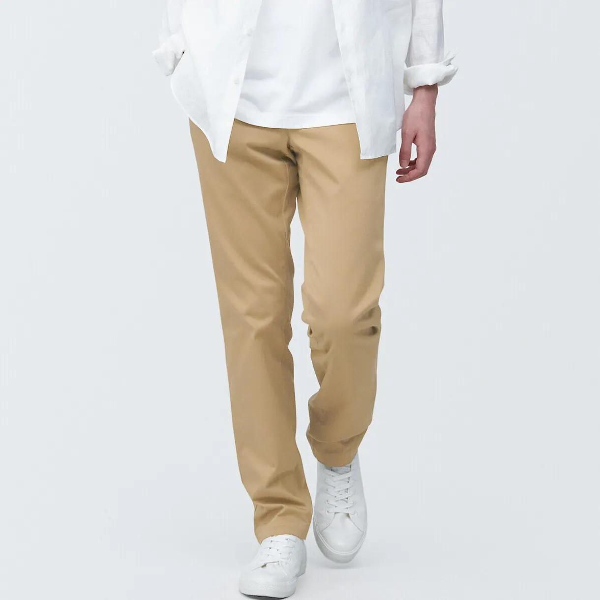 Pantalon Chino long en coton stretch coupe slim pour homme