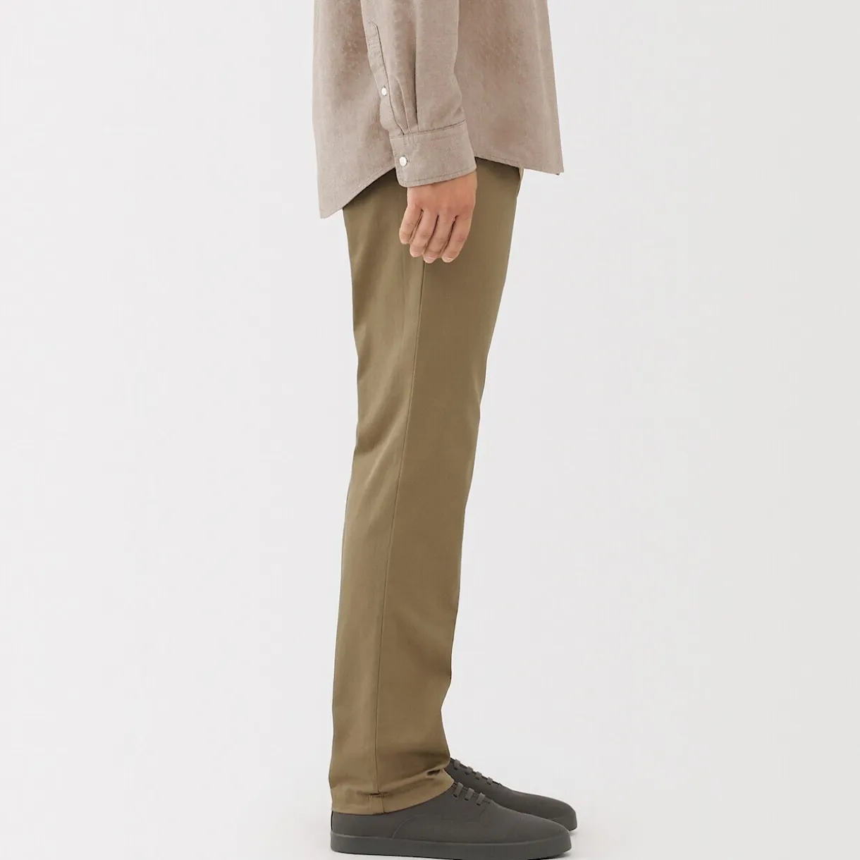 Pantalon Chino long en coton stretch coupe slim pour homme