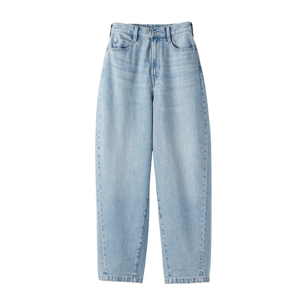 Pantalon coupe cocon en denim et kapok mélangé pour femme
