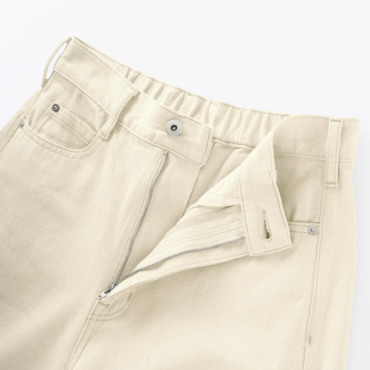 Pantalon coupe cocon en denim et kapok mélangé pour femme