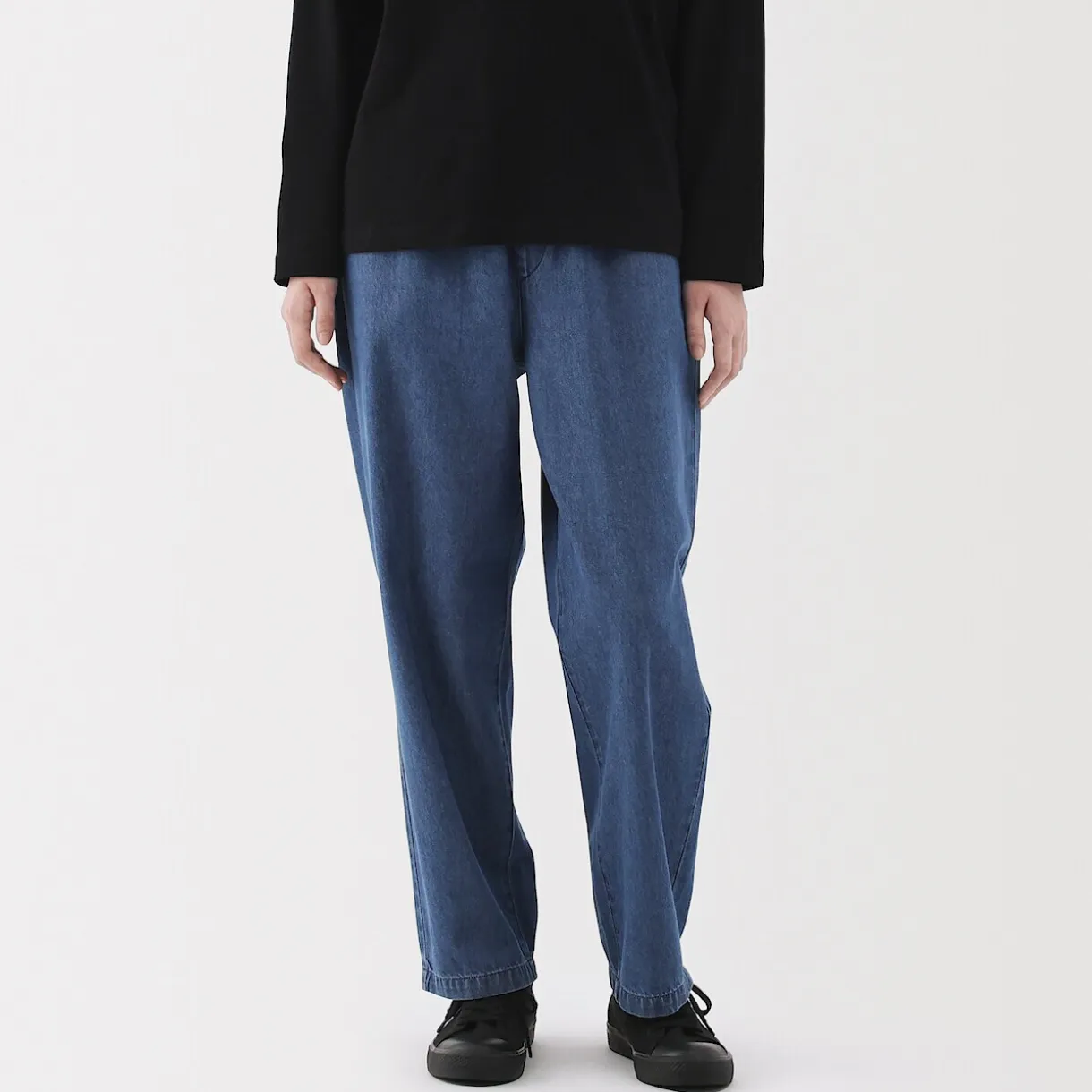 Pantalon coupe confortable en denim de coton pour femme