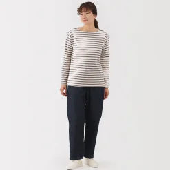 Pantalon coupe confortable en denim de coton pour femme