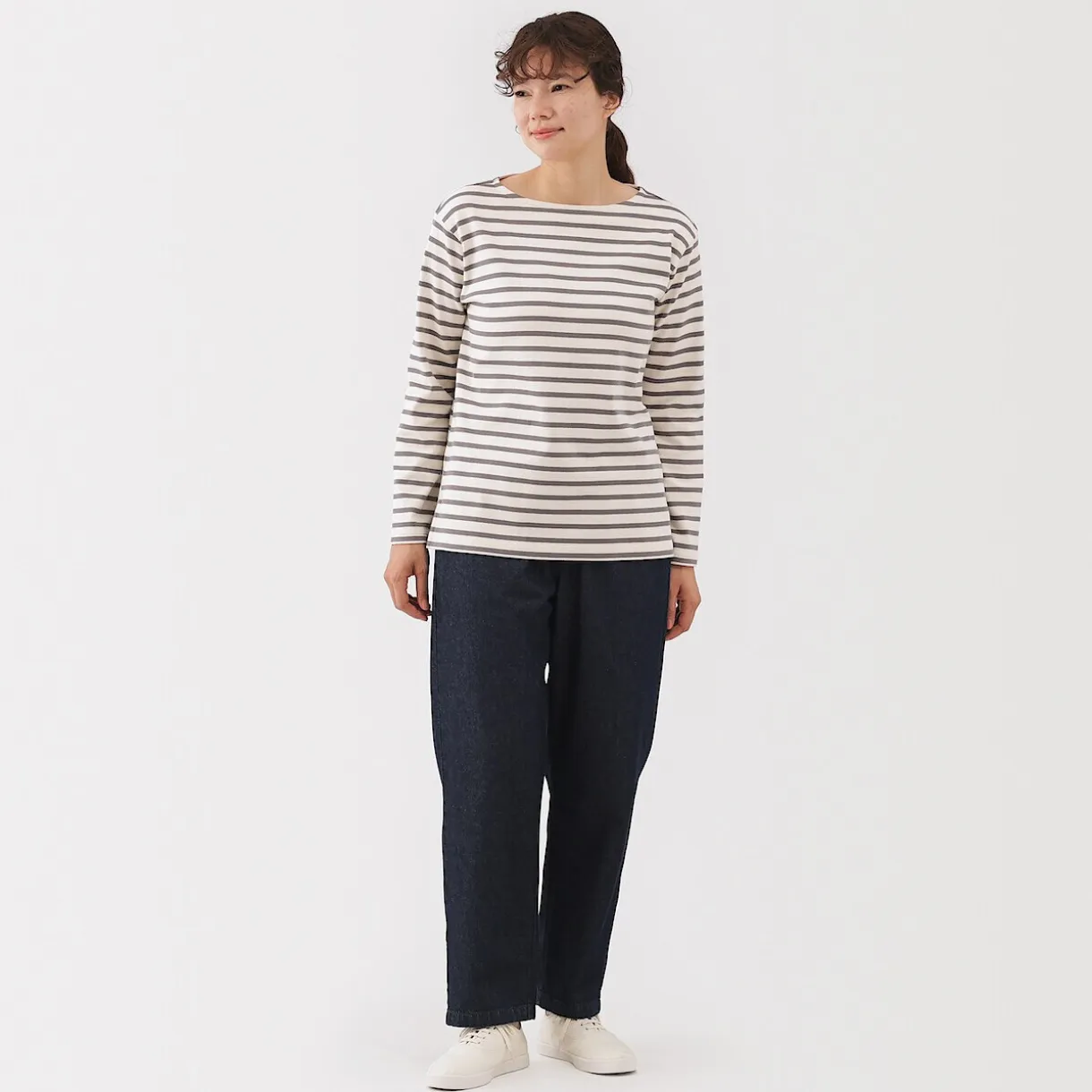 Pantalon coupe confortable en denim de coton pour femme