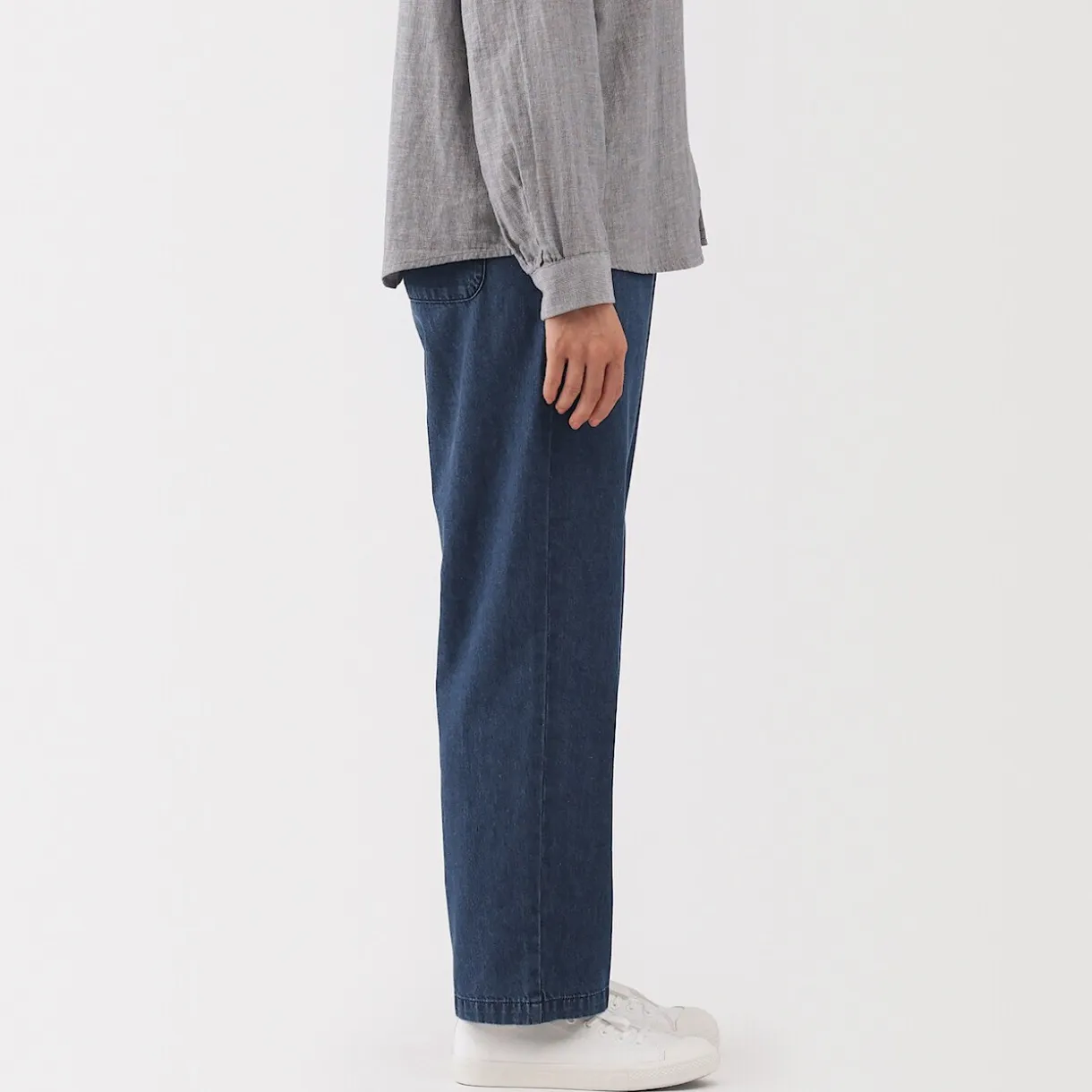 Pantalon coupe confortable en denim de coton pour femme