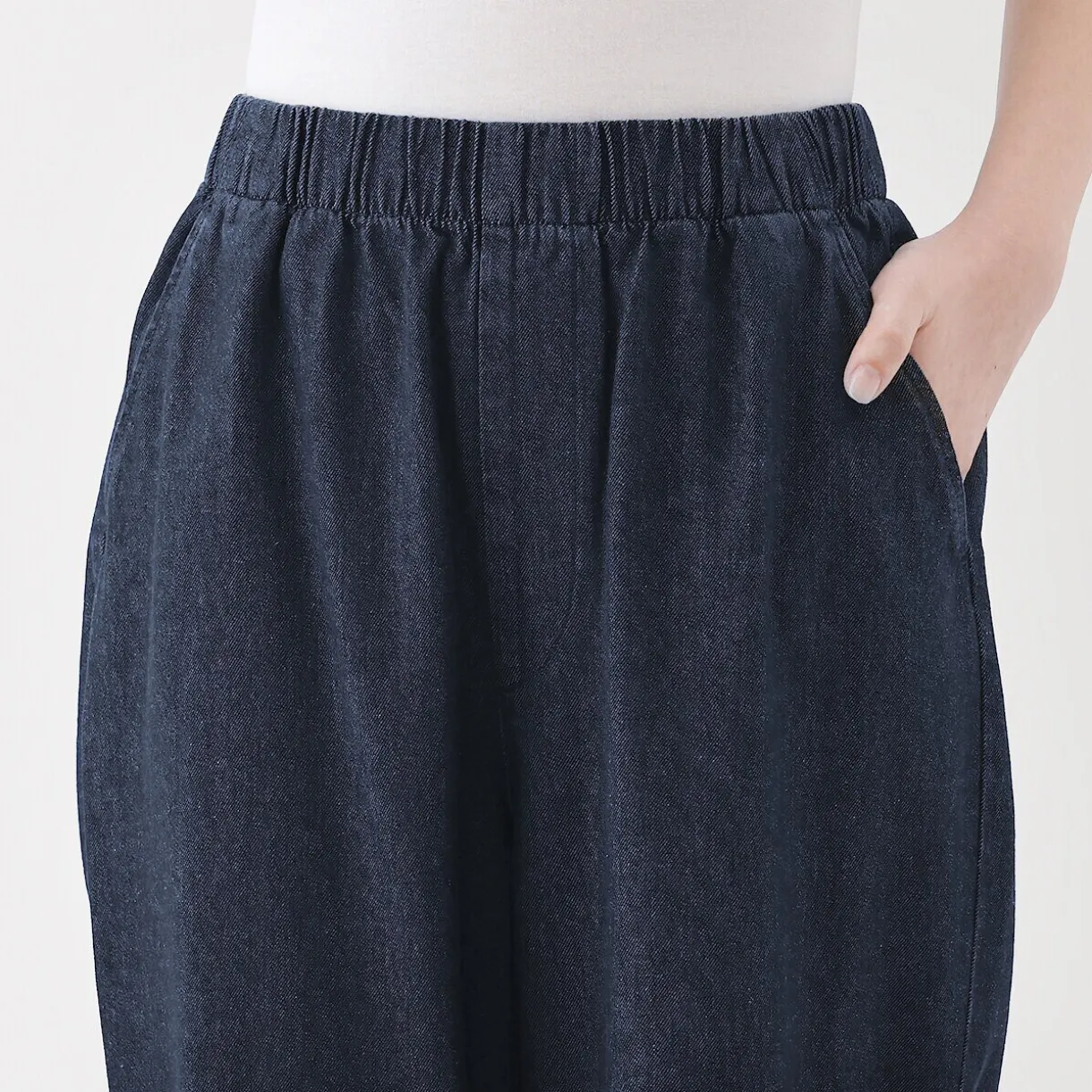 Pantalon coupe confortable en denim de coton pour femme