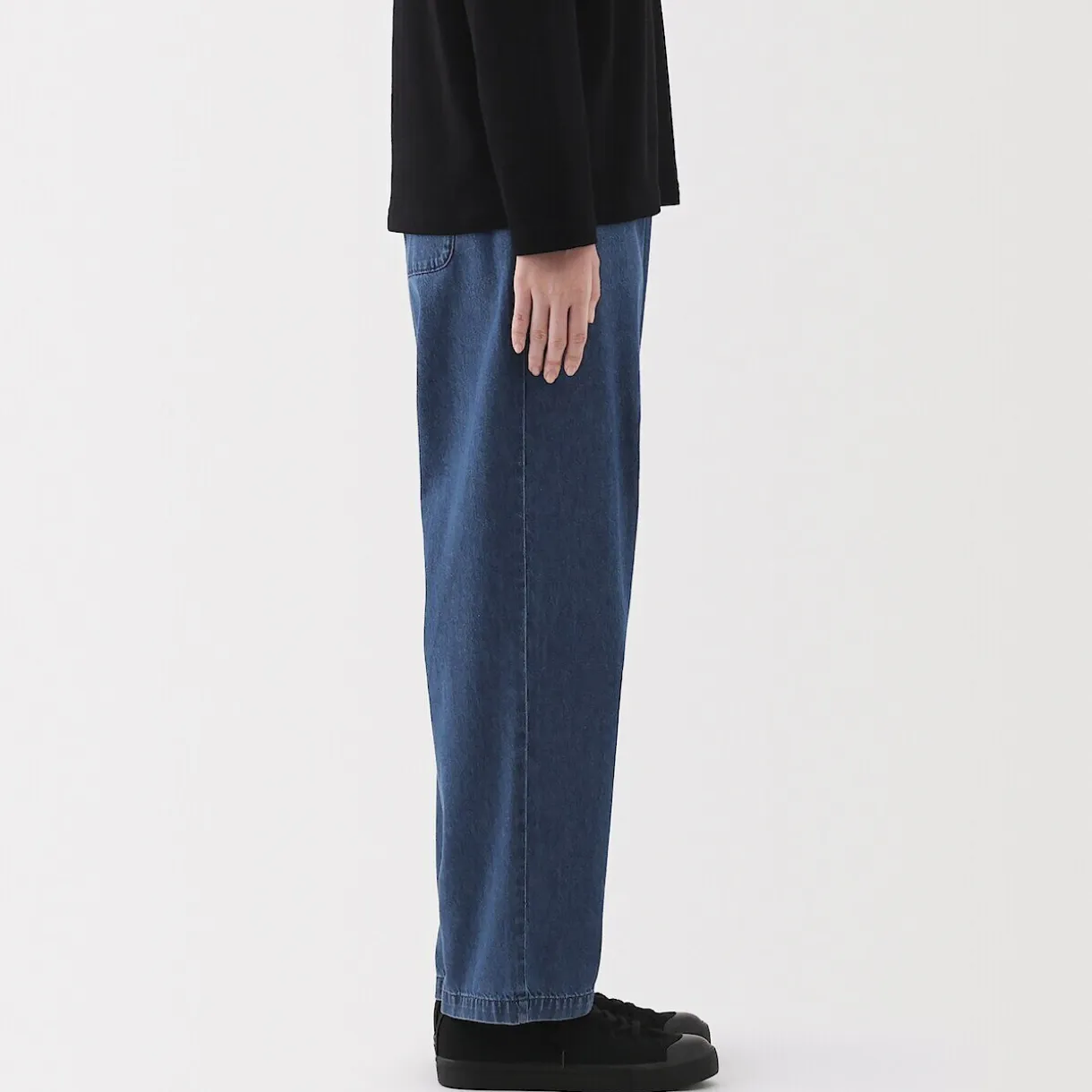 Pantalon coupe confortable en denim de coton pour femme