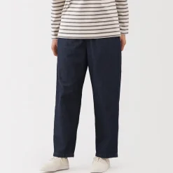 Pantalon coupe confortable en denim de coton pour femme