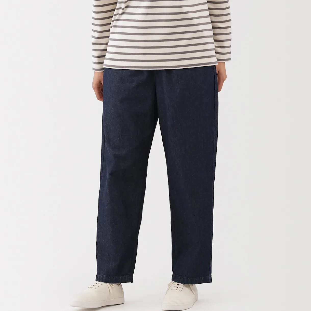 Pantalon coupe confortable en denim de coton pour femme