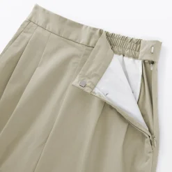 Pantalon fuselé à jambes larges en sergé de coton mélangé pour femme