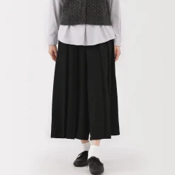 Pantalon hakama unisexe en mélange de laine brossée