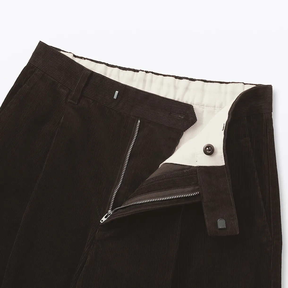Pantalon large à plis en velours côtelé mélangé kapok pour femme