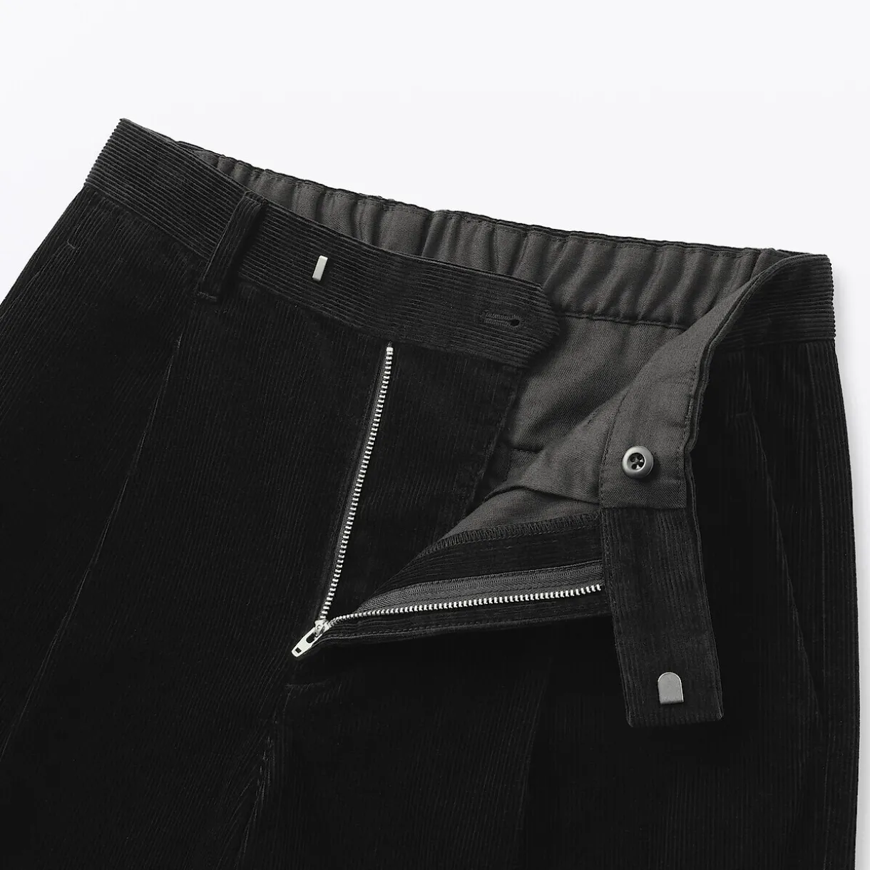 Pantalon large à plis en velours côtelé mélangé kapok pour femme
