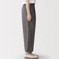 Pantalon large en lin lavé pour femme