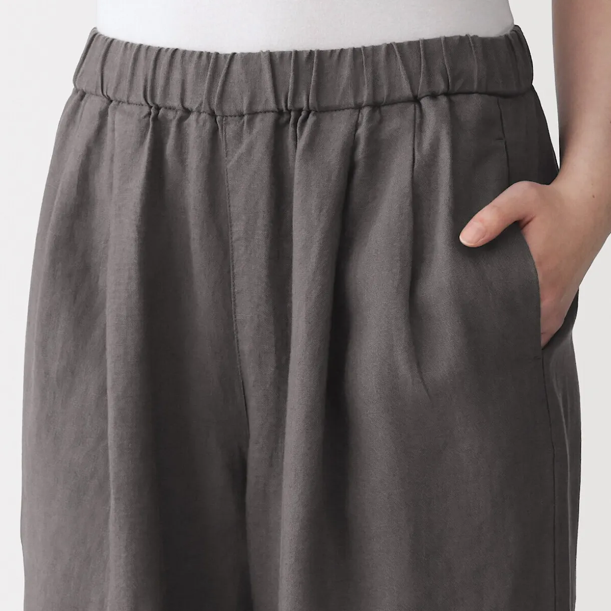 Pantalon large en lin lavé pour femme