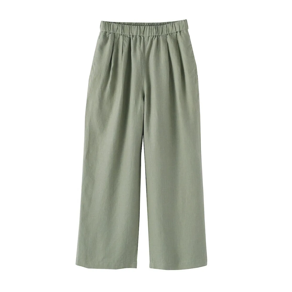 Pantalon large en lin lavé pour femme