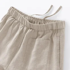 Pantalon large en lin lavé pour femme