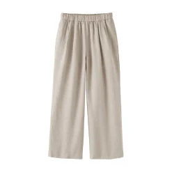 Pantalon large en lin lavé pour femme