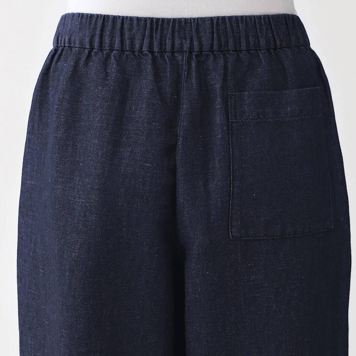 Pantalon large en mélange lin-denim pour femme