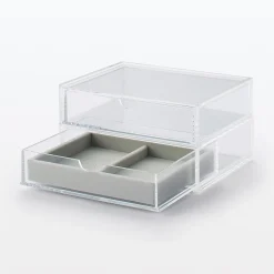 Plateau en velours 2 compartiments L16X P12X H2.5cm