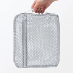 Pochette en maille polyester - Grande, Gris