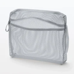 Pochette en maille polyester - Grande, Gris