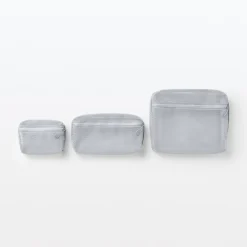 Pochette en maille polyester - Grande, Gris