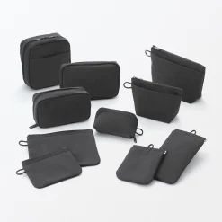 Pochette zippée en nylon texturé ‐ Moyenne